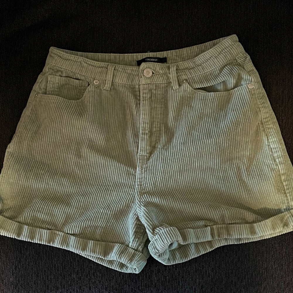 Green Corduroy Shorts